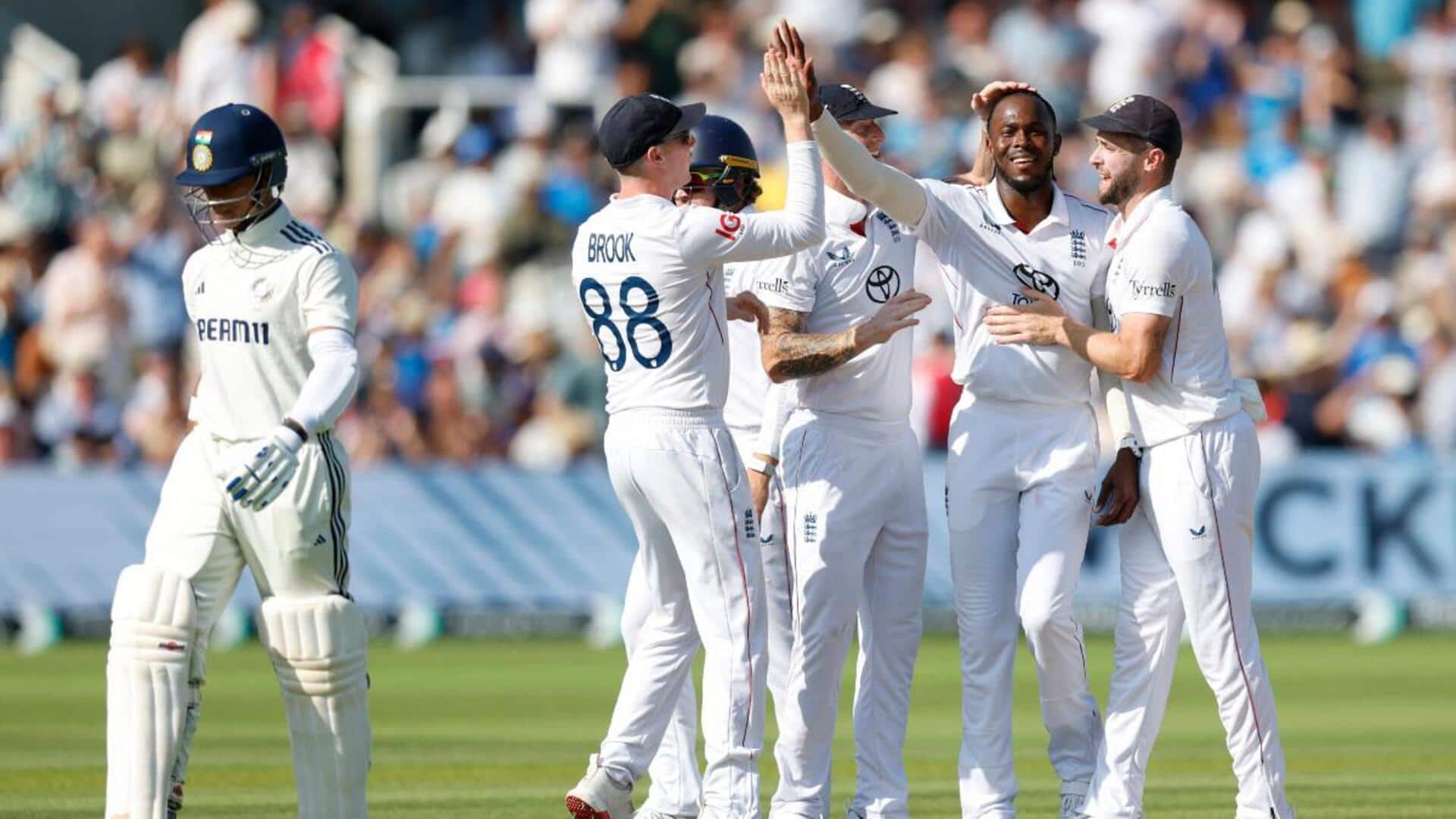 Jofra Archer packs Yashasvi Jaiswal early twice in Lord's Test Jofra Archer packs Yashasvi Jaiswal early twice in Lord's Test