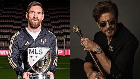 Watch: Messi meets SRK, poses with AbRam in Kolkata