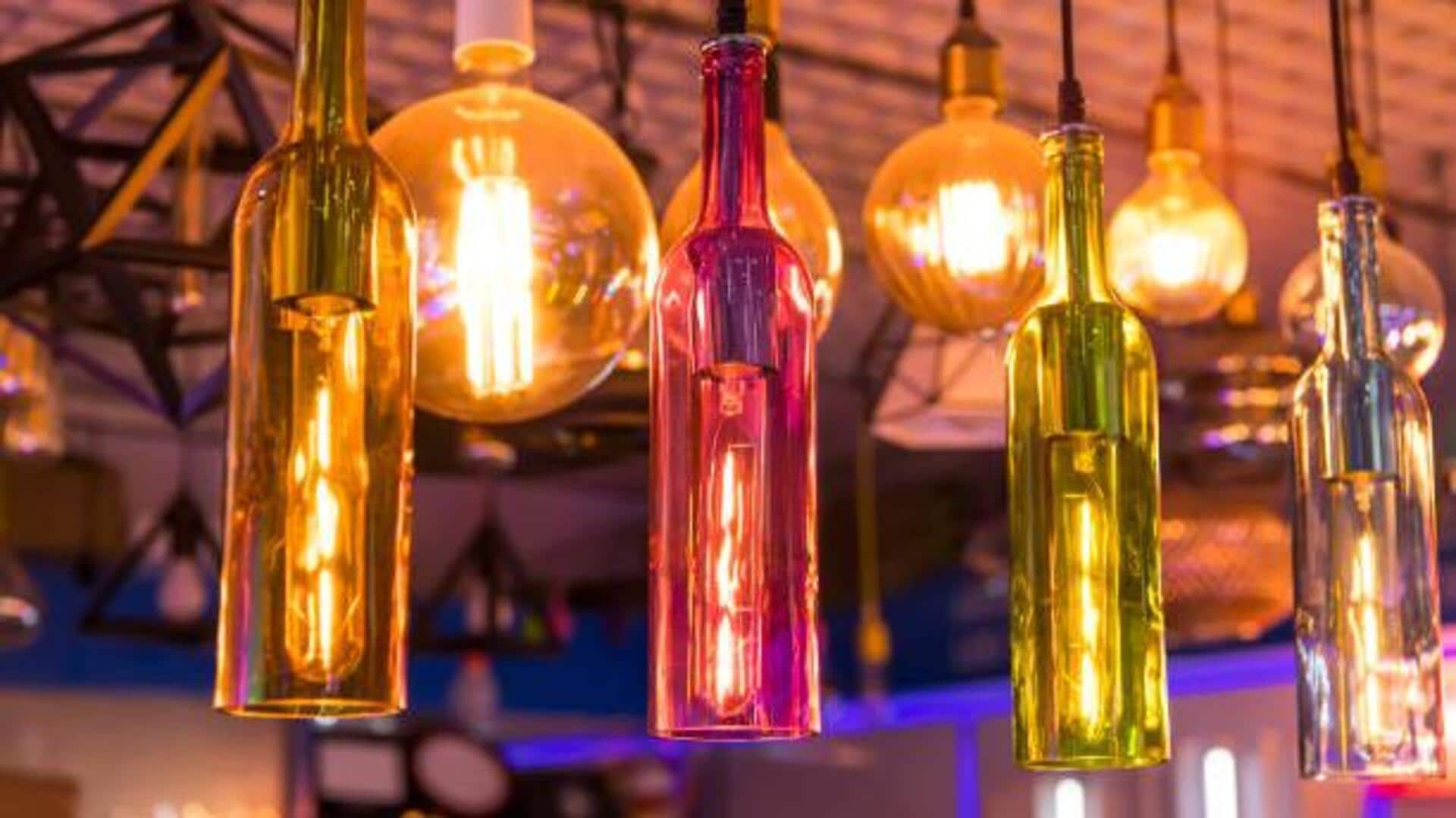 Transform glass bottles into stunning mosaic lamps