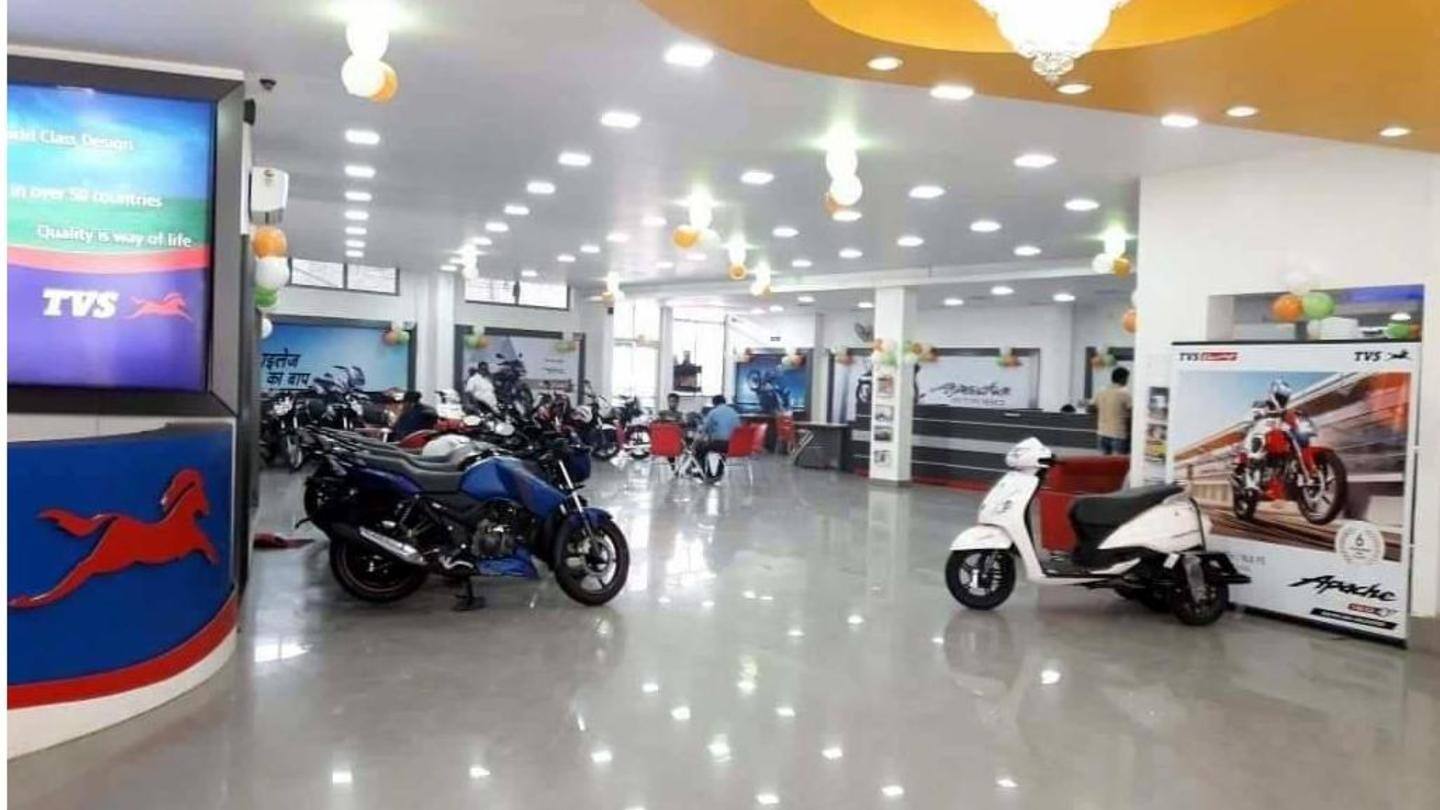 TVS motorcycles saw a 15% fall in sales TVS motorcycles saw a 15% fall in sales