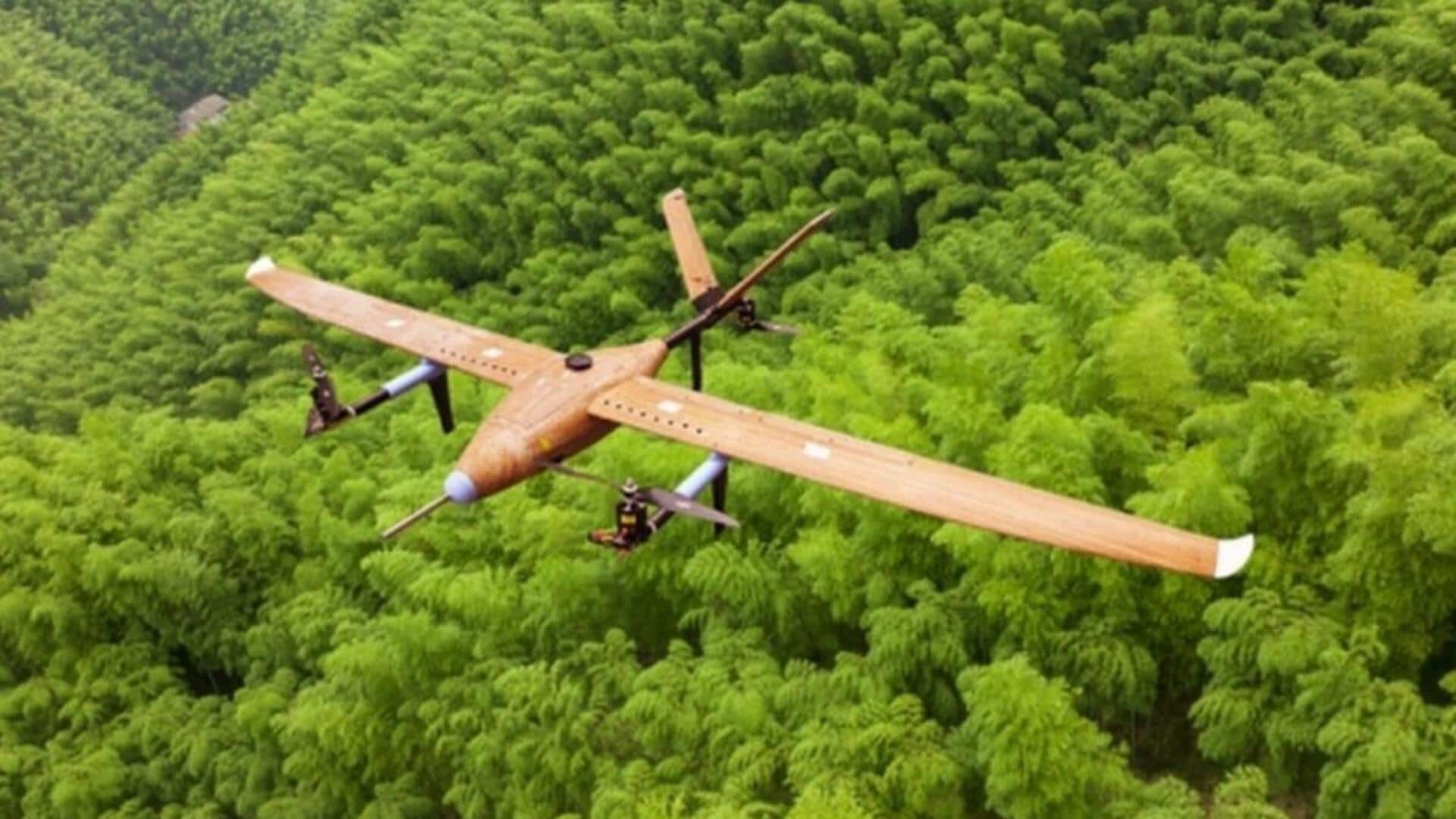 This is world's first fixed-wing drone made of bamboo fiber