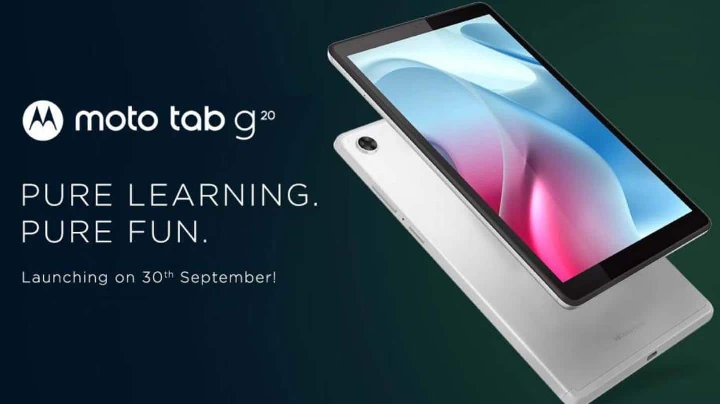 Moto Tab G20 to debut in India on September 30