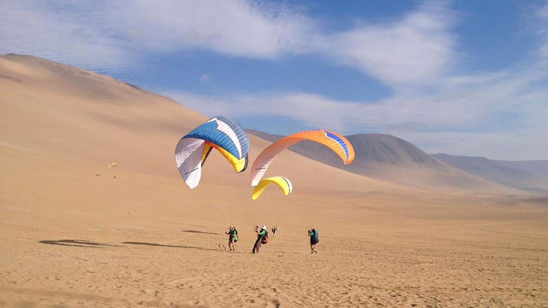 Sand kiting is a must-try desert adventure! 