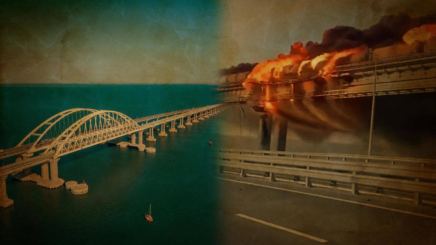 Truck bomb blows up only bridge connecting Crimea to Russia