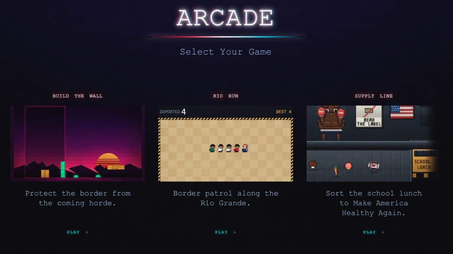 White House launches games where players capture migrants, build border