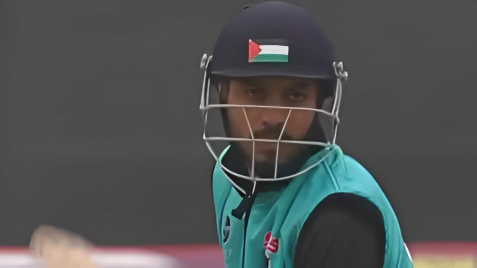 J&K police launch probe after cricketer sports Palestinian flag helmet