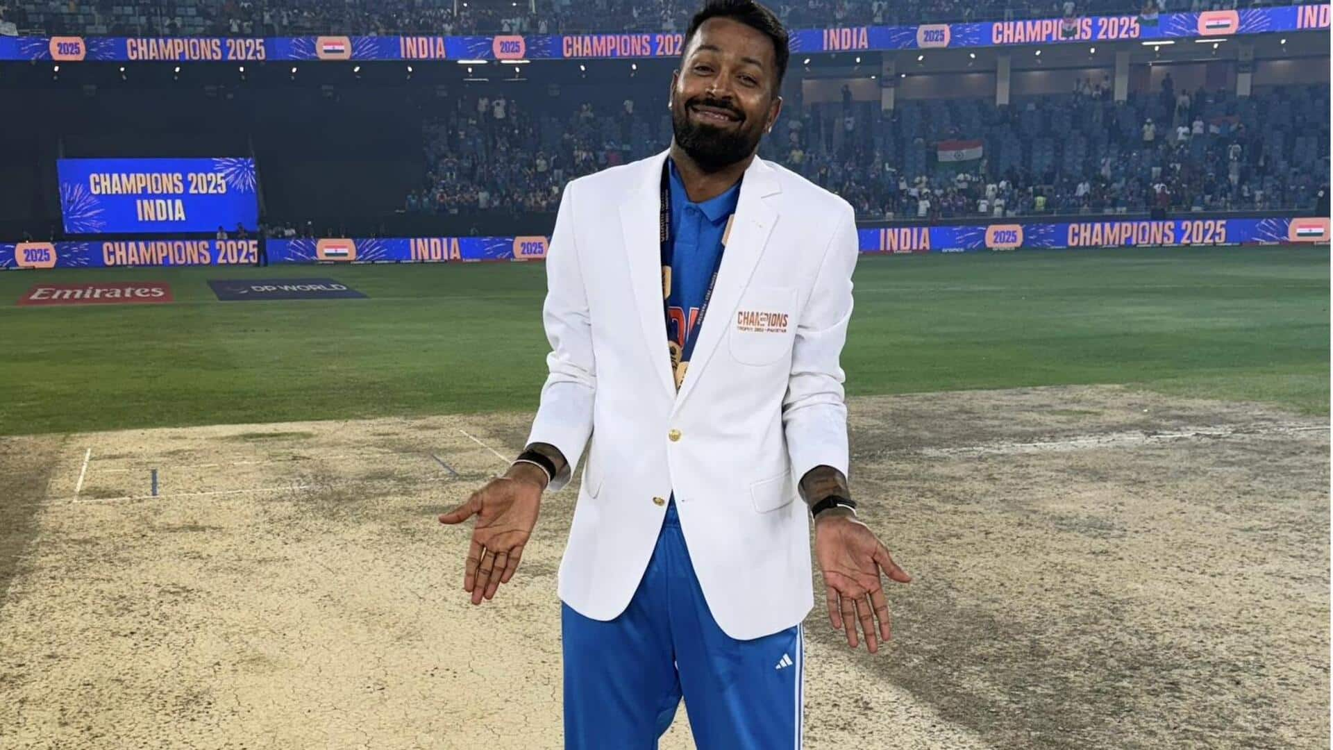 Hardik Pandya eyes more silverware after Champions Trophy victory