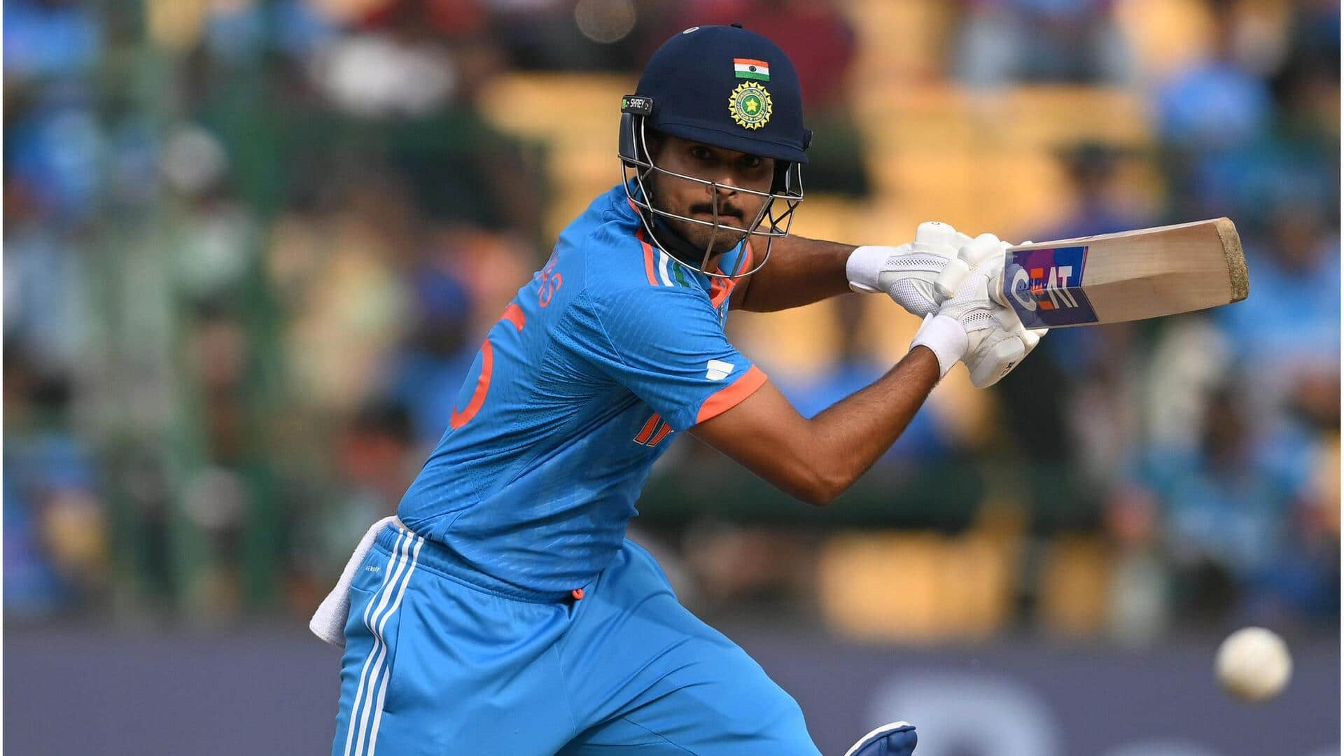 Shreyas Iyer slams his maiden World Cup hundred