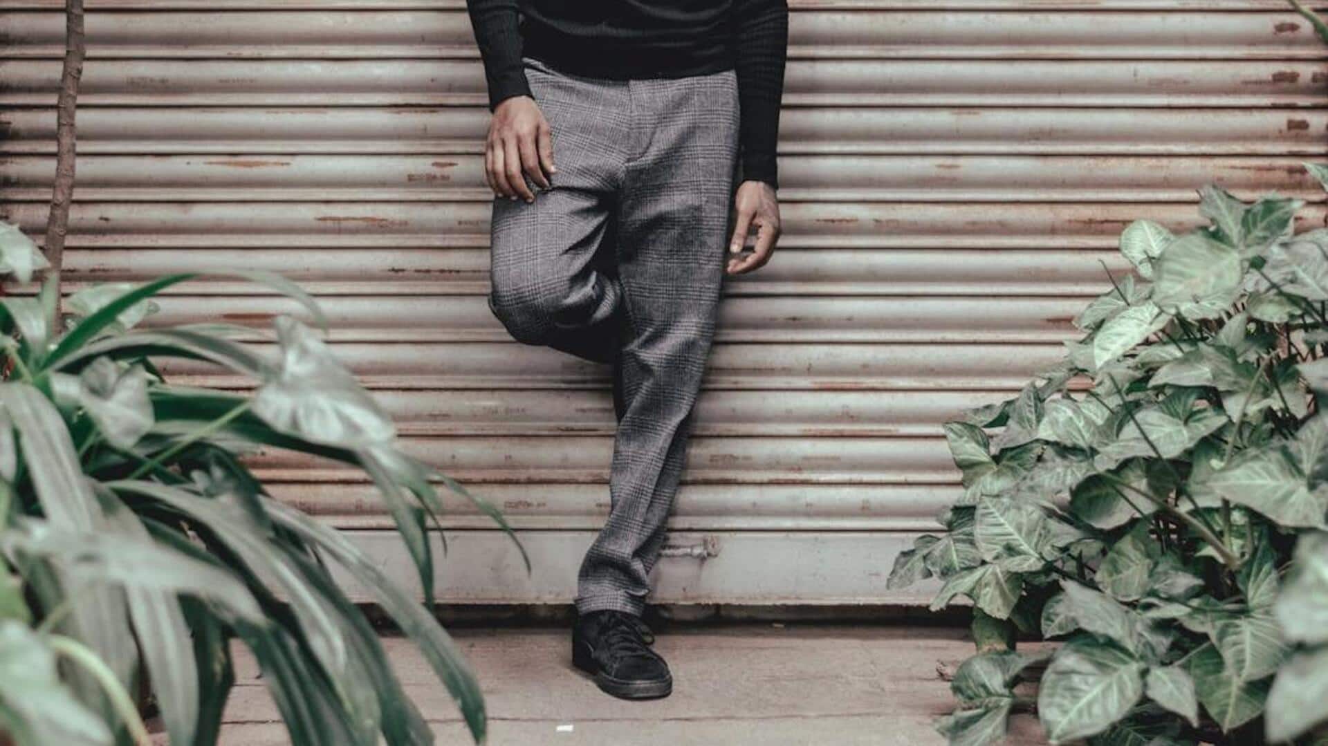 Score a classic winter style with herringbone trousers