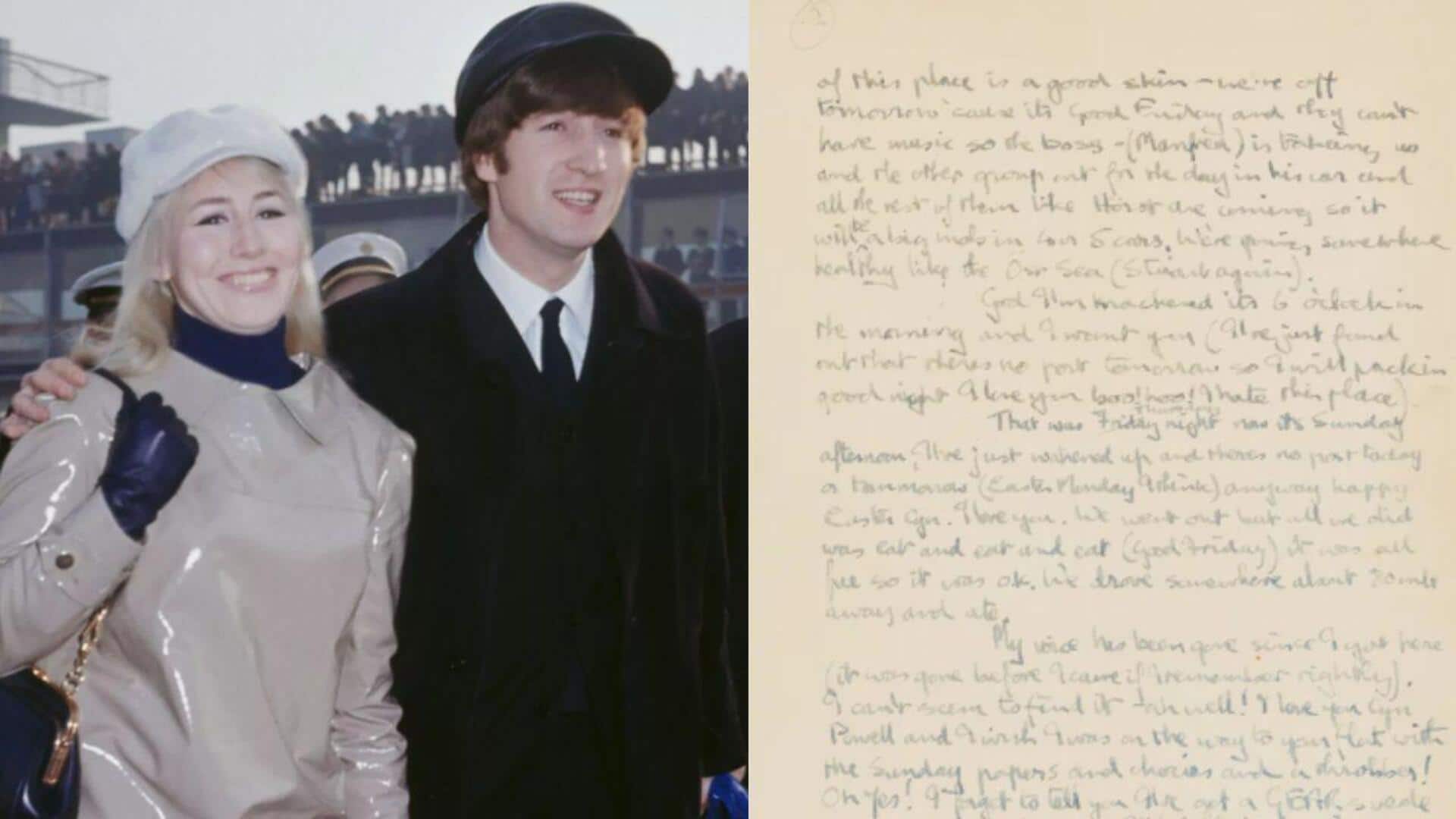 John Lennon's letter to first-wife up for sale for $54,000 John Lennon's letter to first-wife up for sale for $54,000
