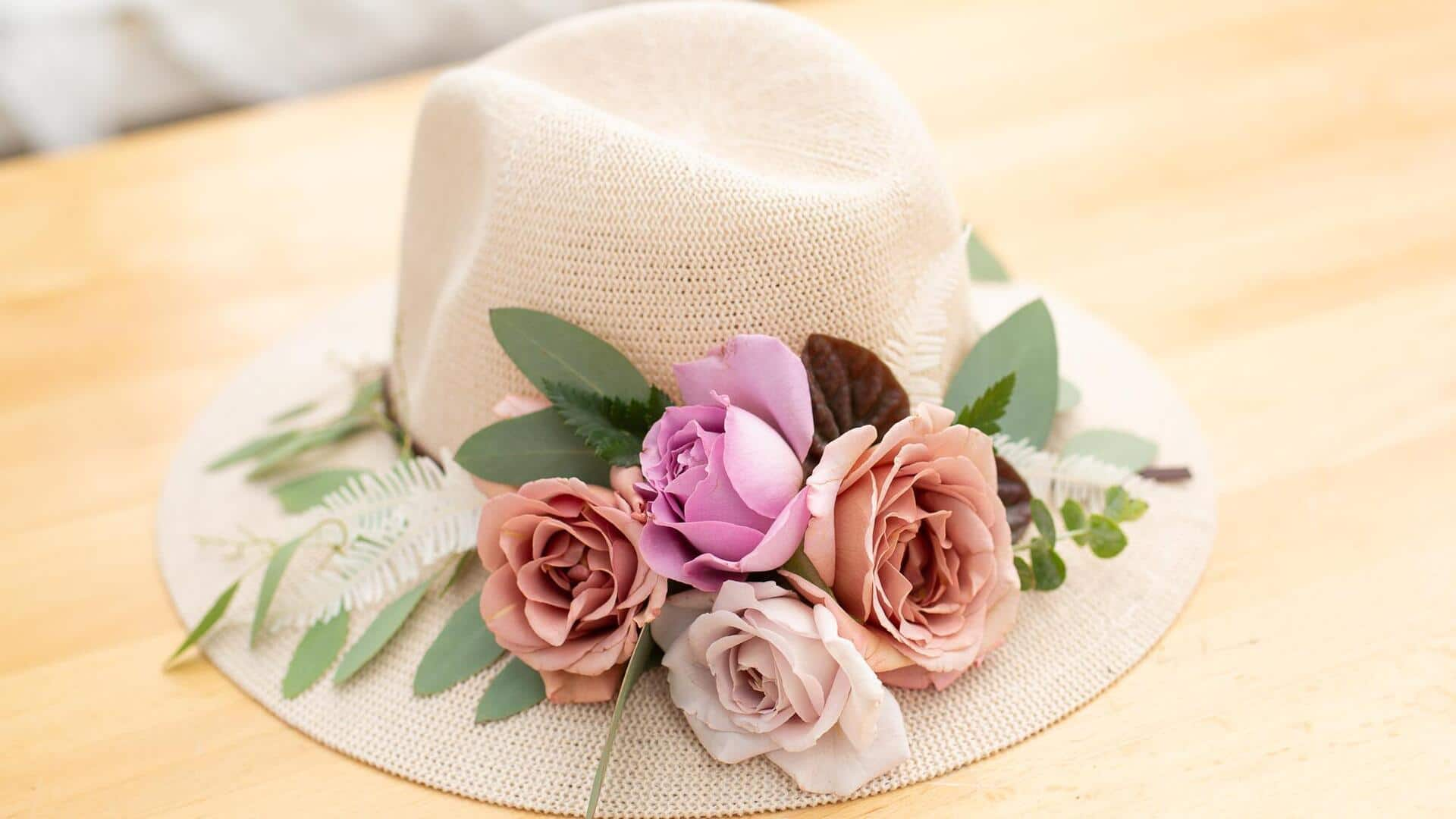 Edible flowers on hats. Yes, you read that right!