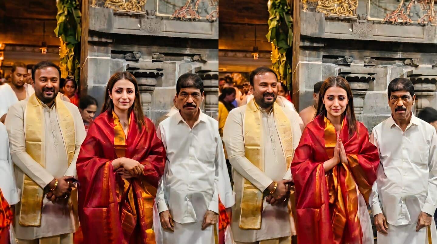 Trisha visits Tirupati on birthday, fans link it to Vijay