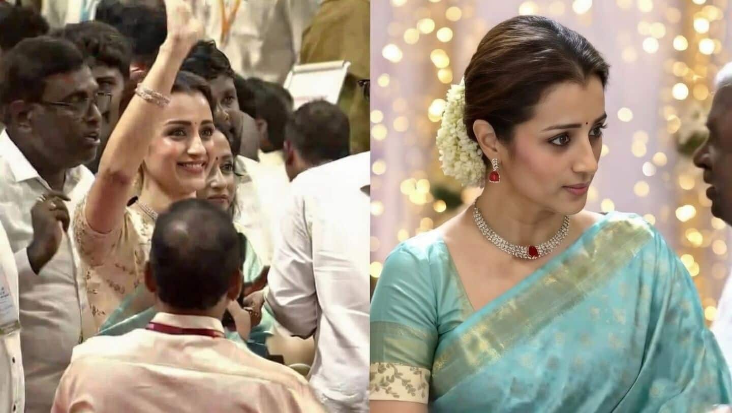 'Looking forward': Trisha arrives for Vijay's swearing-in ceremony