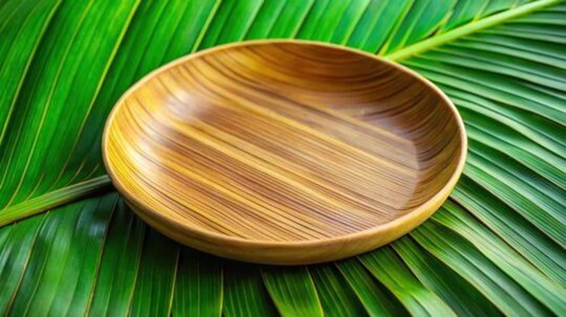 How to make a palm leaf bowl at home 