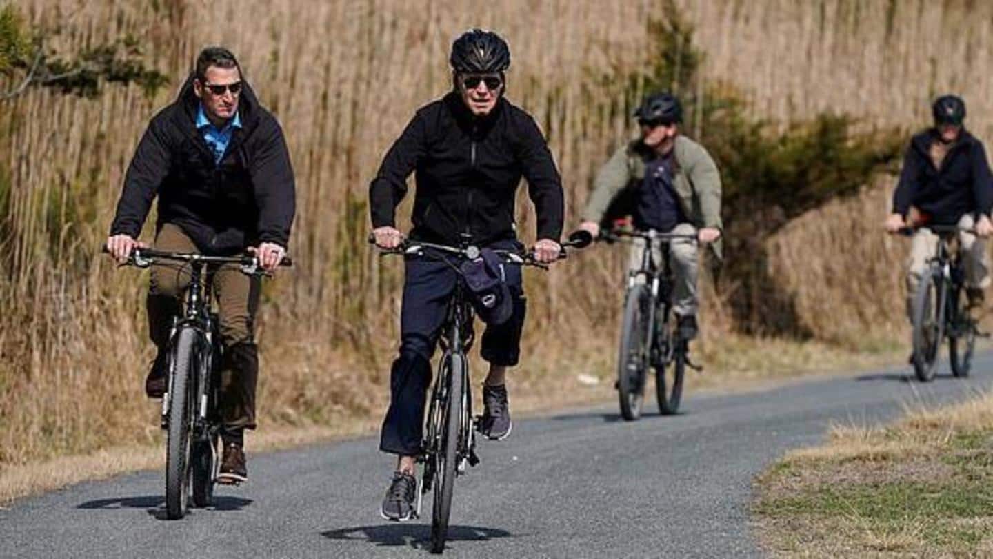 When US President Joe Biden fell off a bicycle