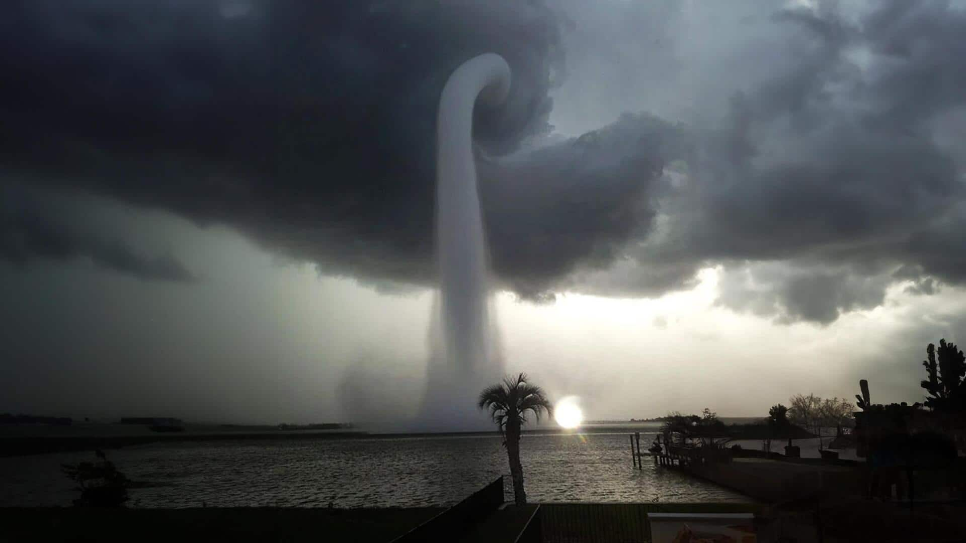 What is a waterspout, which may have sunk the luxury yacht off Sicily?