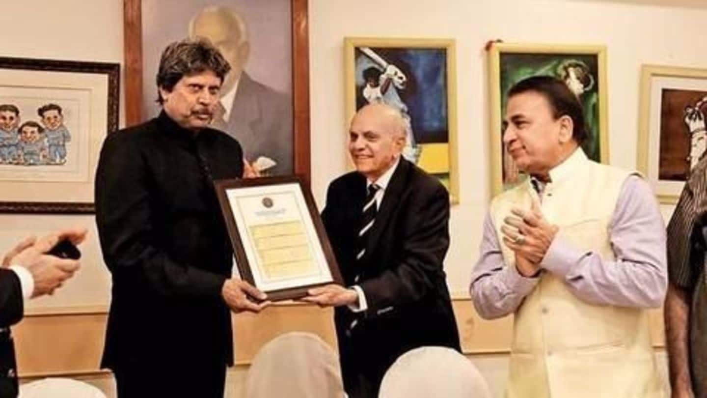Kapil Dev's name added to Legends Club 'Hall of Fame'