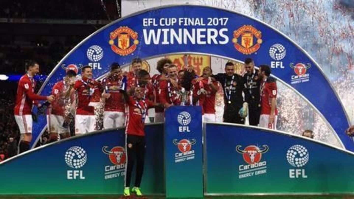 Manchester United defeat Southampton to win the EFL Cup