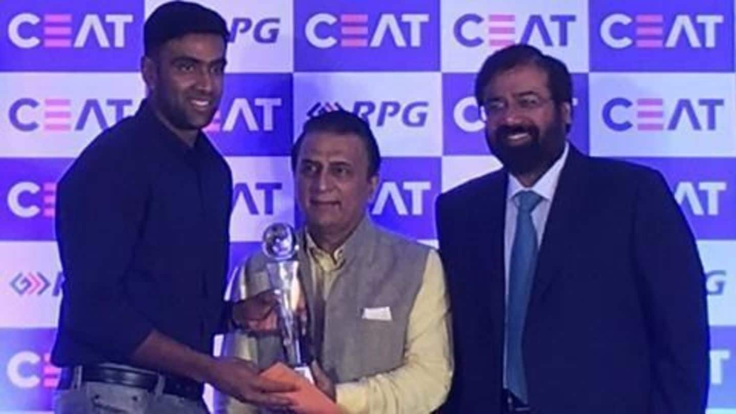 R Ashwin named the International Cricketer of the Year