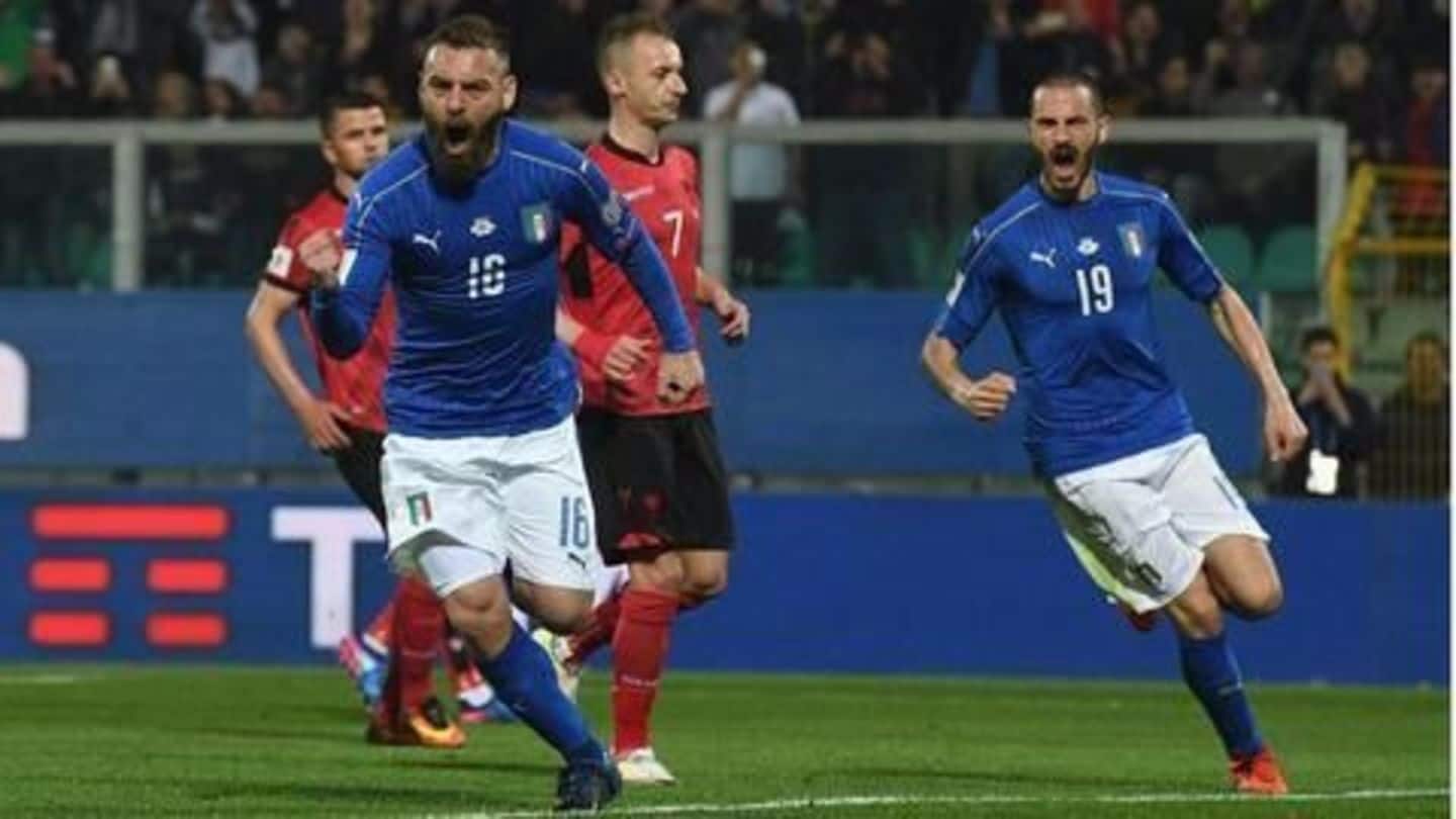Italy defeat Albania in world cup qualifier