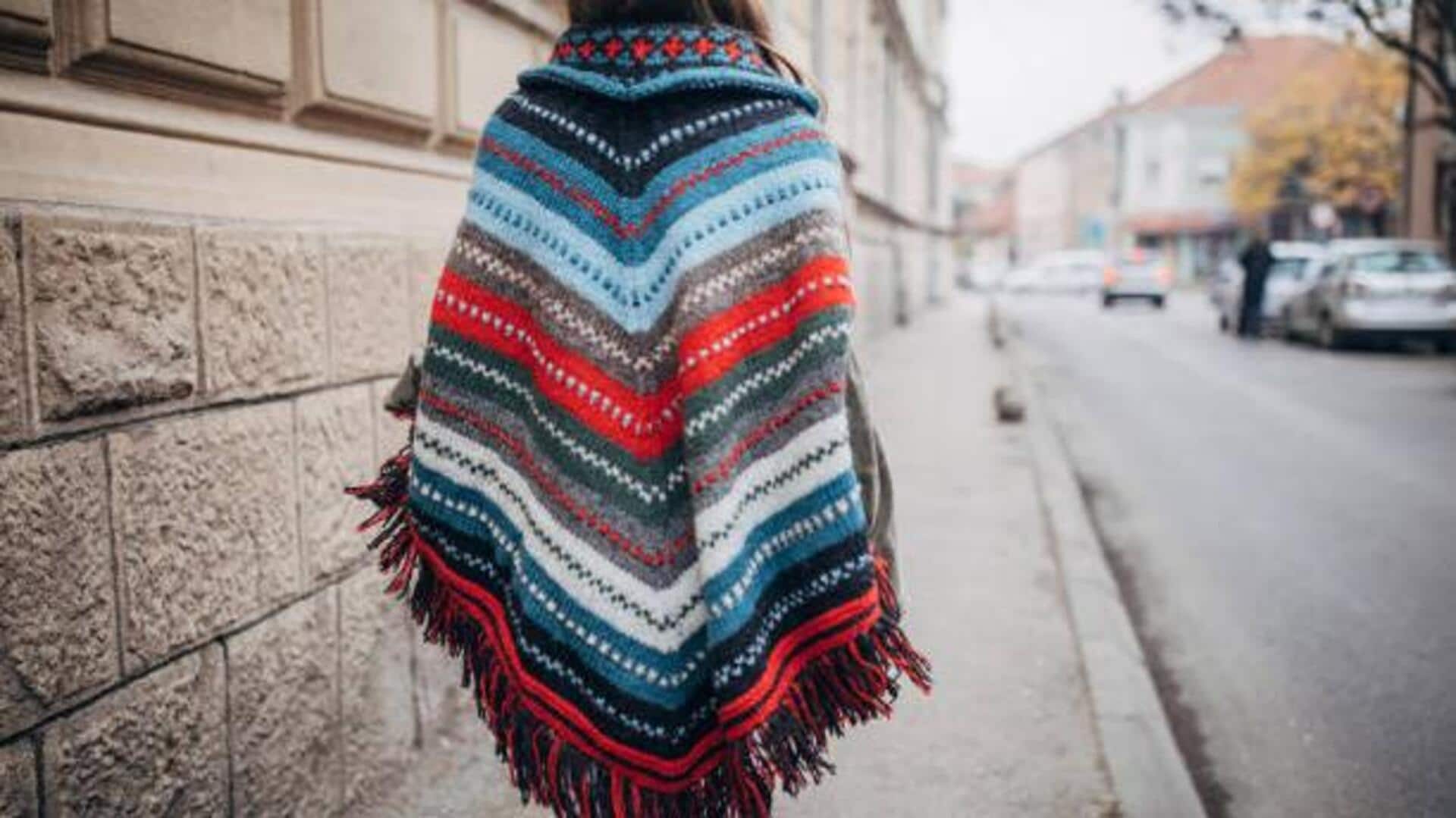 How to style wool blend ponchos