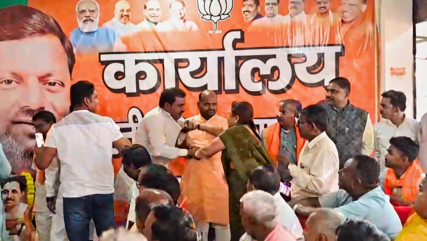 UP woman crashes BJP office event, slaps leader