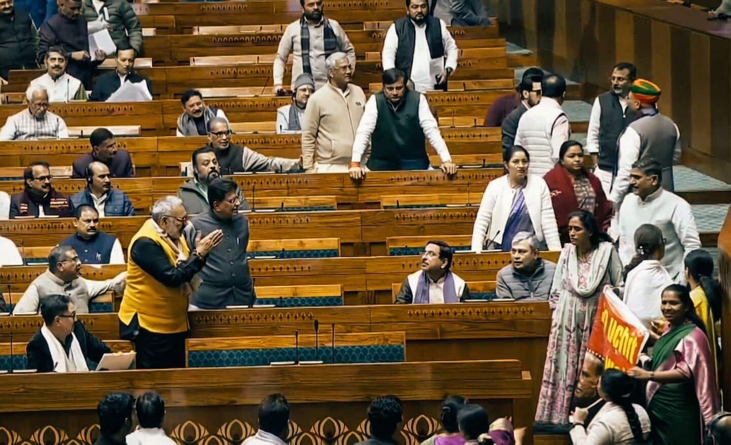 Rijiju shares video of opposition women MPs surrounding PM's seat 