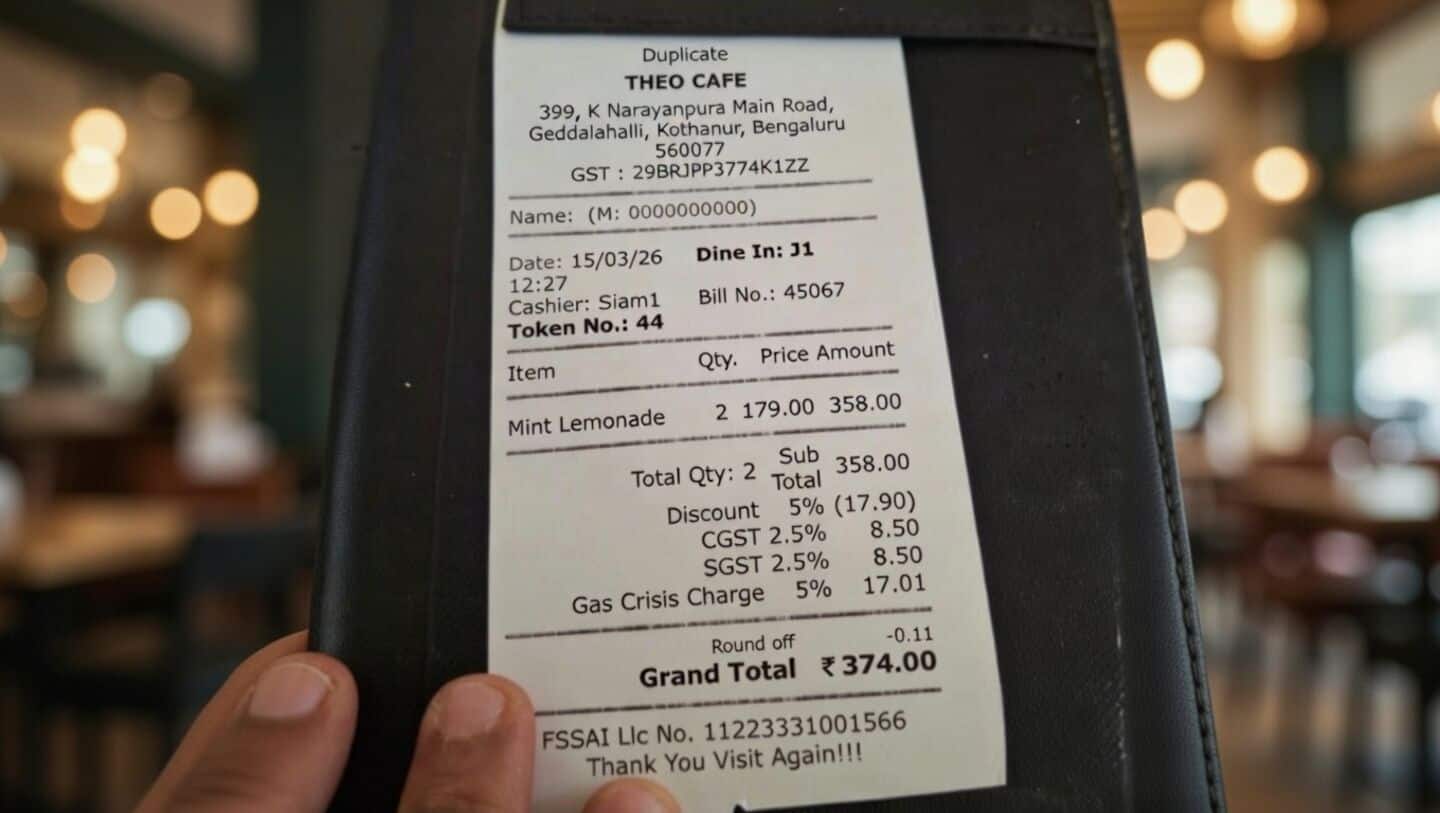 Bengaluru cafe charges 5% 'gas crisis' fee amid LPG crunch 