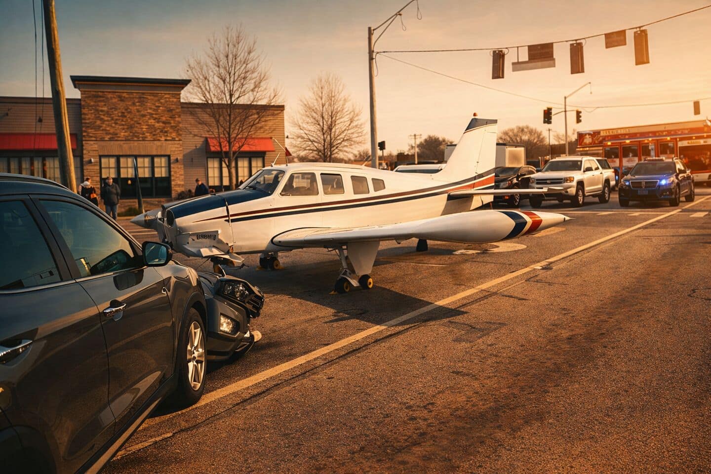 Video: Plane makes emergency landing on US roadway, hits vehicles 