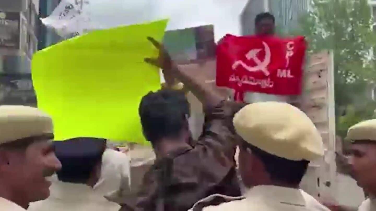 Anti-Israel protest erupts at US Consulate in Hyderabad; several detained Anti-Israel protest erupts at US Consulate in Hyderabad; several detained