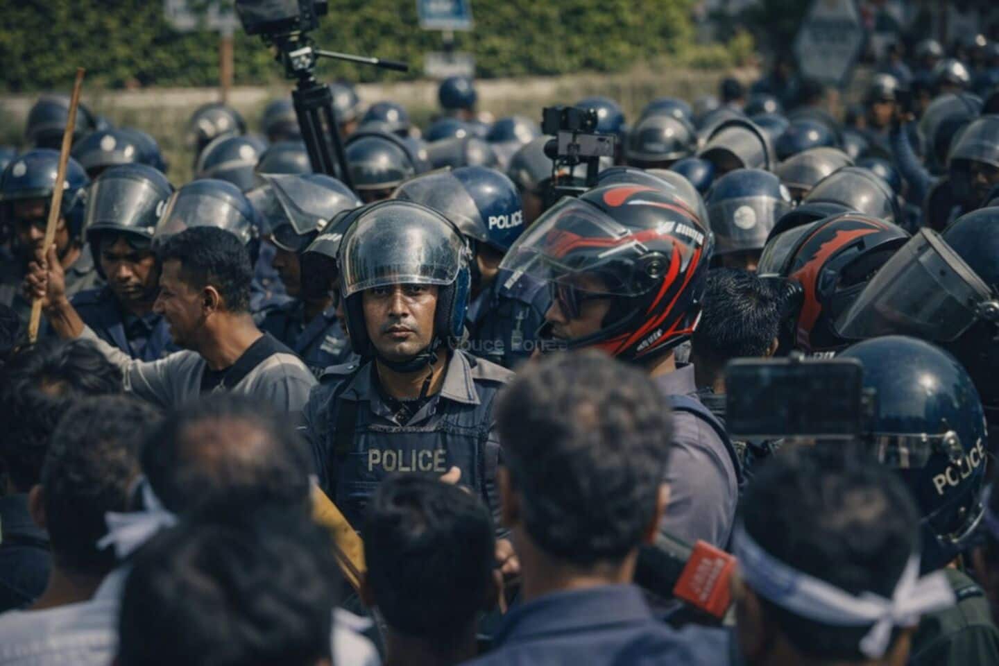 Clashes erupt outside Yunus's residence ahead of Bangladesh elections 