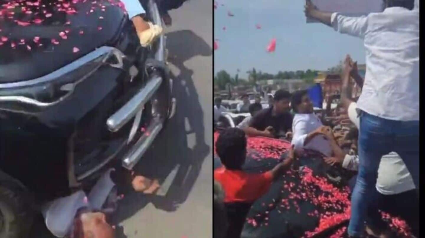 Case against Jagan Reddy after convoy vehicle runs over supporter Case against Jagan Reddy after convoy vehicle runs over supporter
