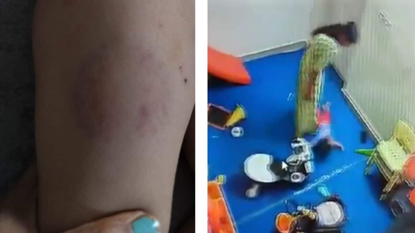 Infant dropped, bitten, beaten: CCTV captures Noida daycare worker's assault Infant dropped, bitten, beaten: CCTV captures Noida daycare worker's assault