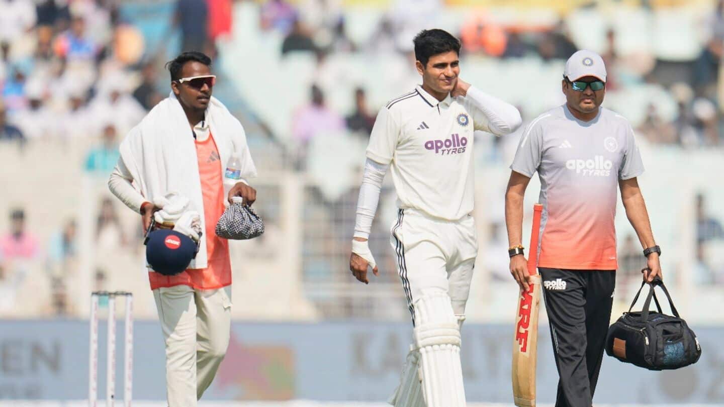 Kolkata Test: Shubman Gill retires hurt with injury 