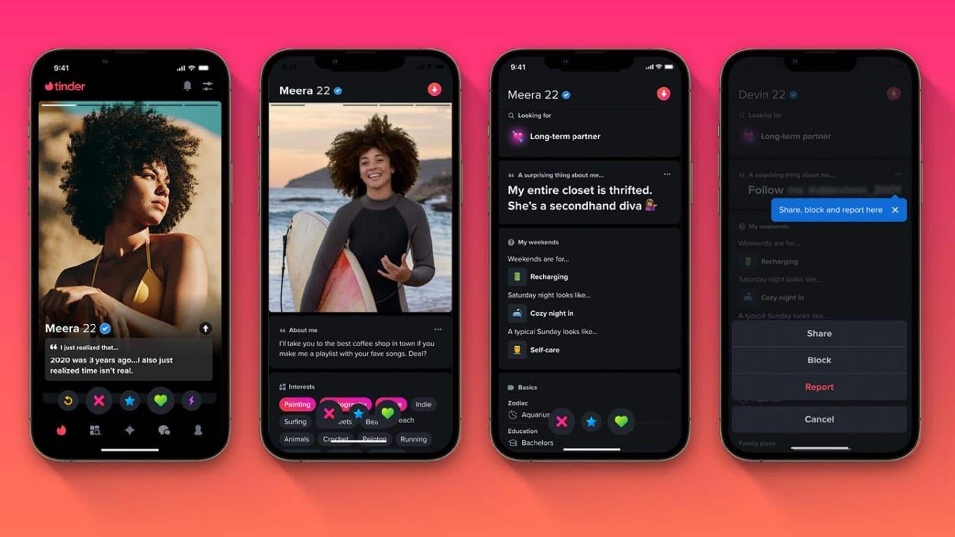 Tinder revamps app with profile prompts, personal quizzes, dark mode