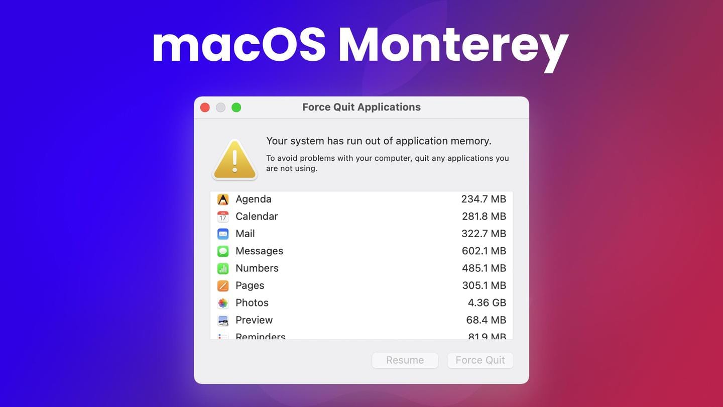 Memory leak causes macOS Monterey apps to chew through RAM