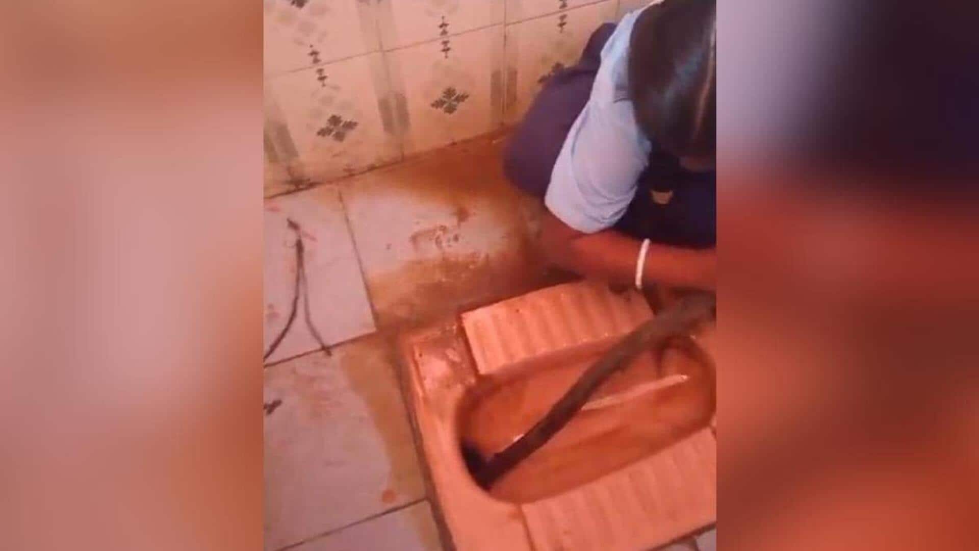 Karnataka: Another video of students cleaning toilet goes viral