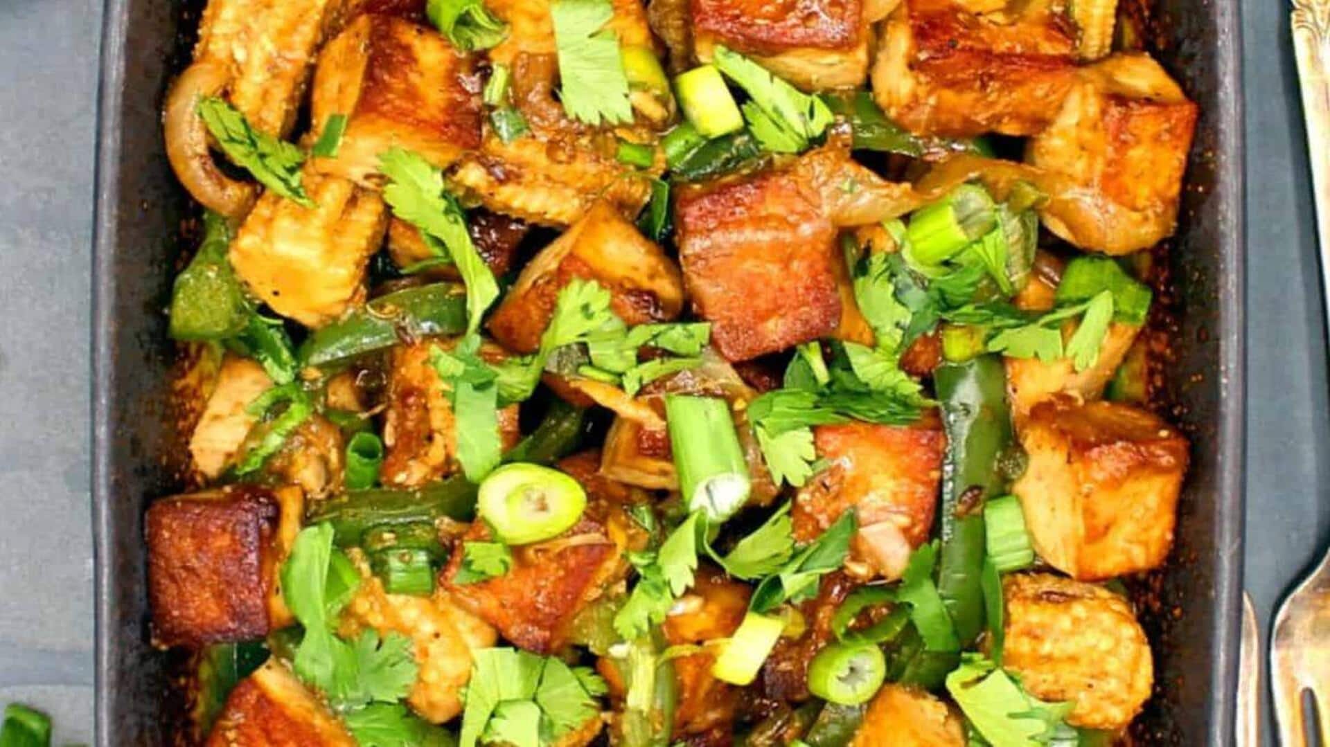 Cook this fusion Indian-Chinese chili tofu 
