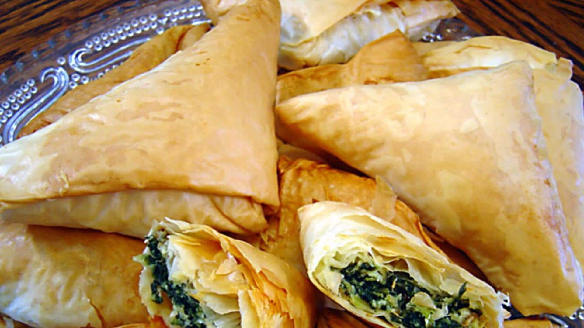 Try this vegan spanakopita triangles recipe at home