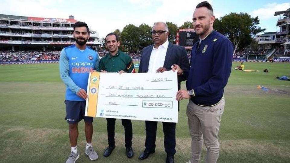 Indian and South African teams donate for drought-hit Cape Town