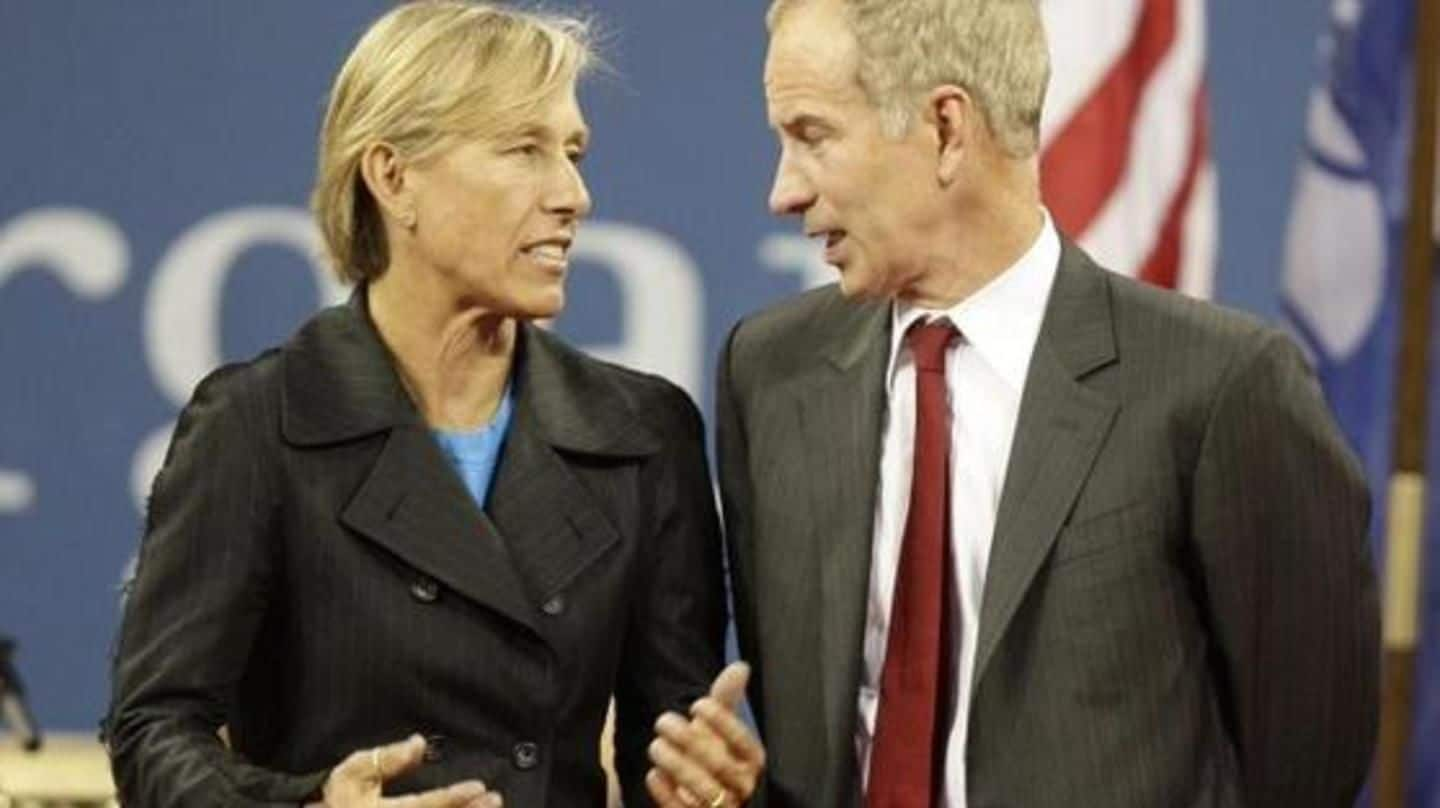 Tennis star Martina Navratilova says BBC paid McEnroe '10-times more'