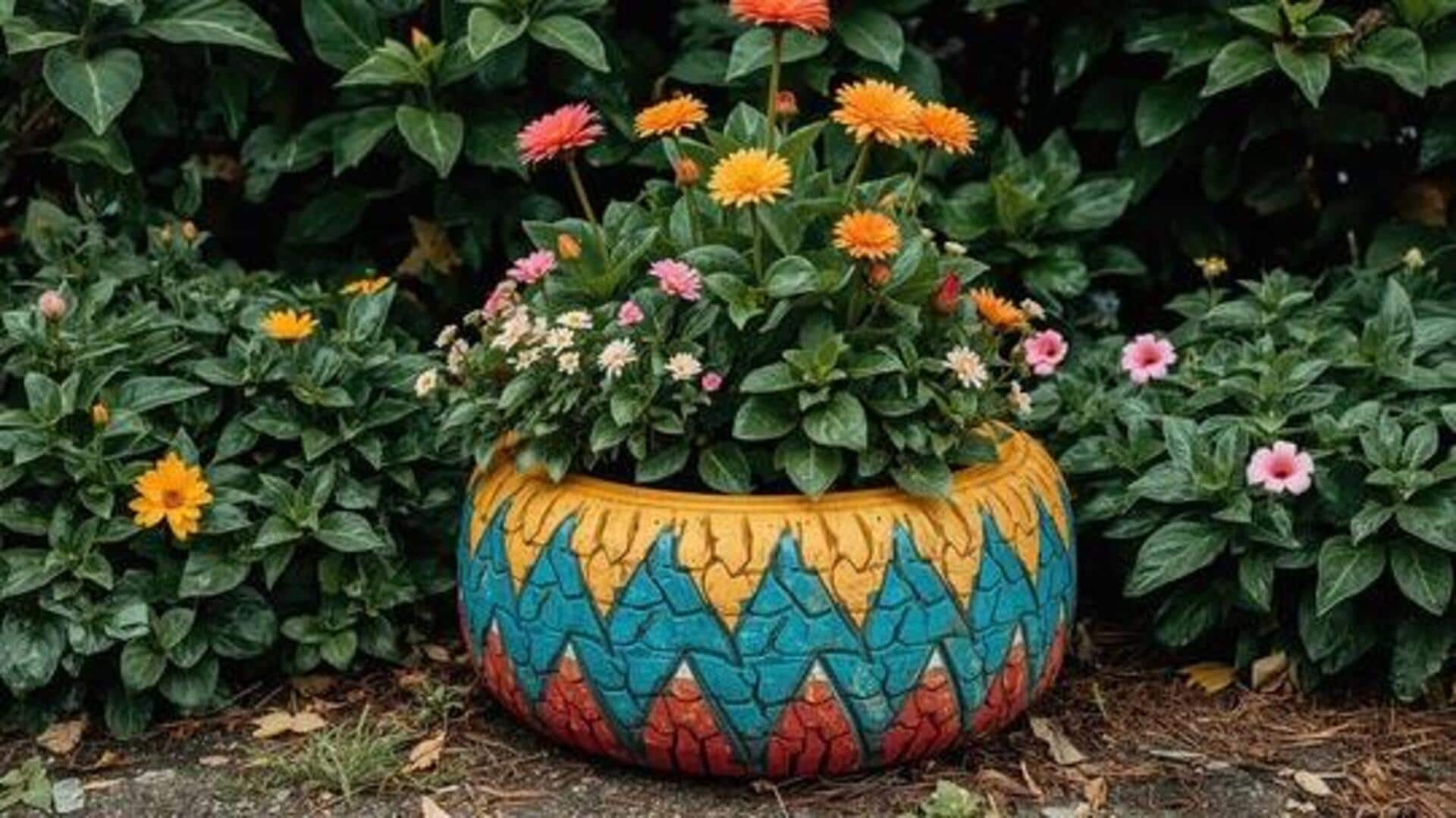 How to repurpose old tires into stylish planters