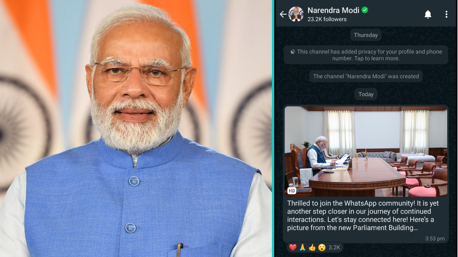 PM Modi joins WhatsApp's Channels: Check his first post