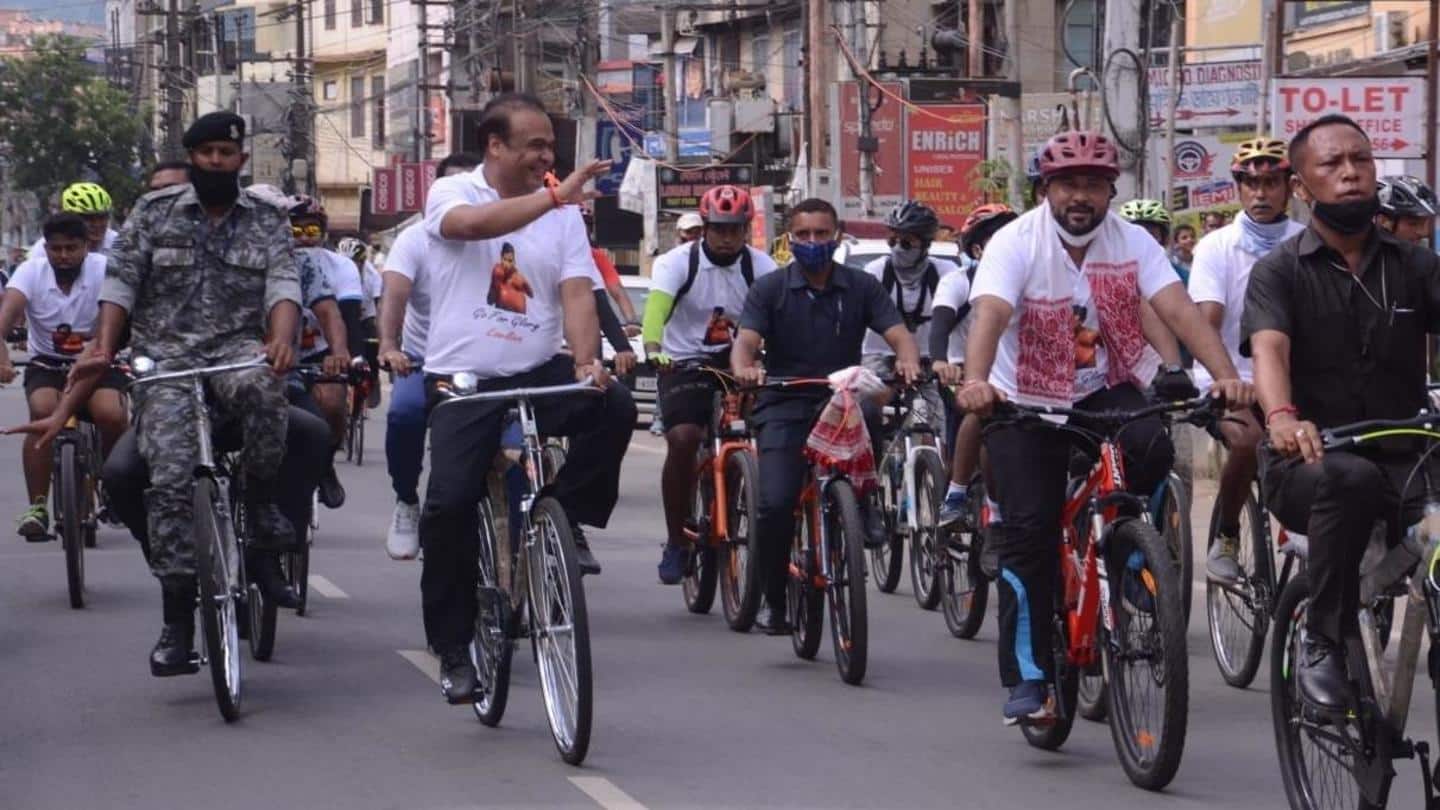 Assam cycles to wish success to Olympics boxer Lovlina Borgohain