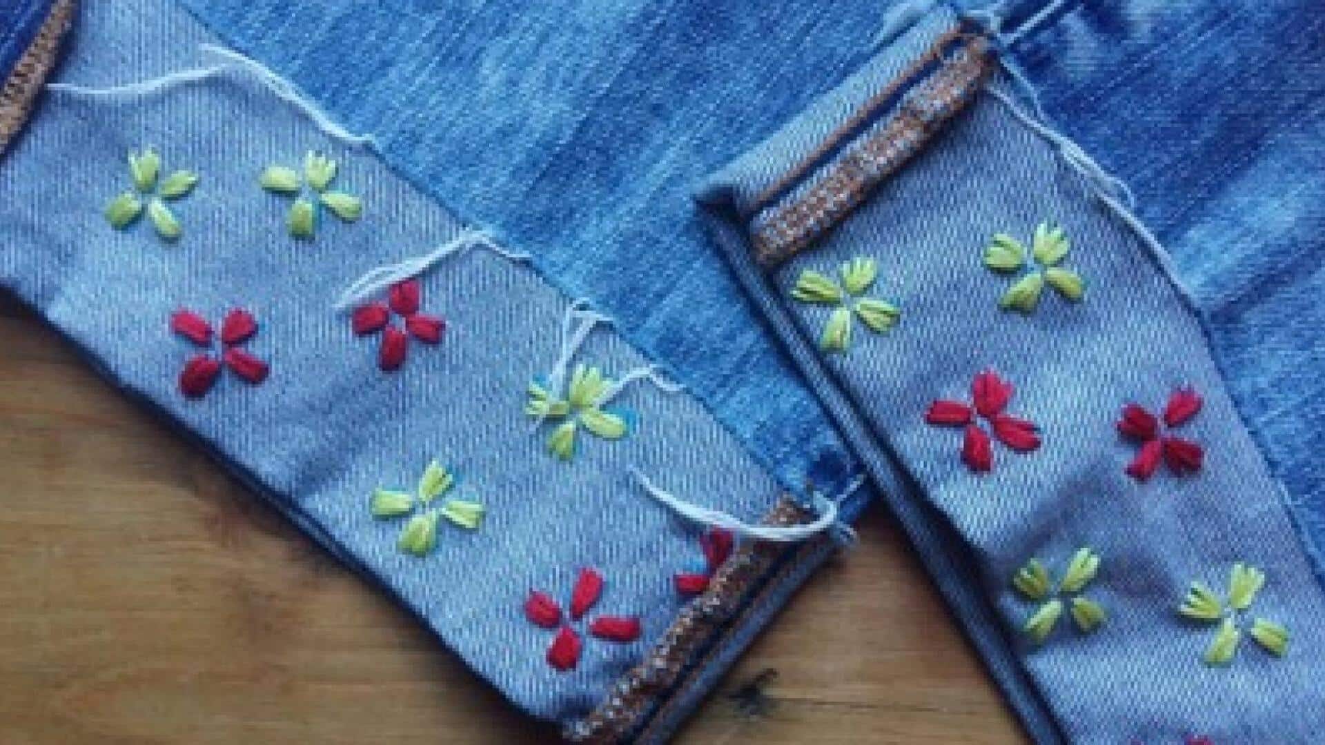 Transform your denim jeans with embroidery