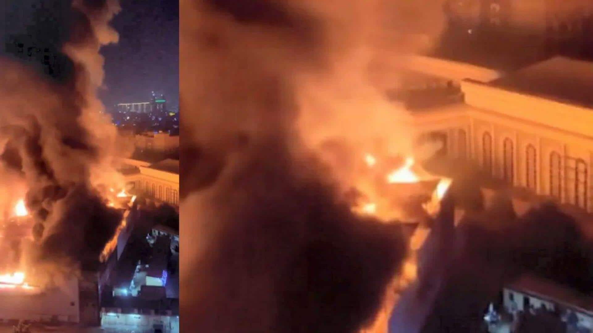 Massive fire at Noida banquet hall kills 1, building collapses