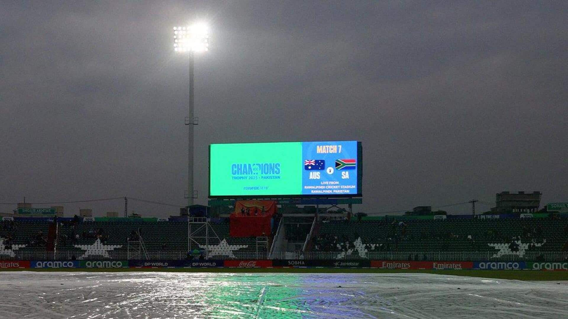 Champions Trophy: Australia, South Africa clash in Rawalpindi washed out