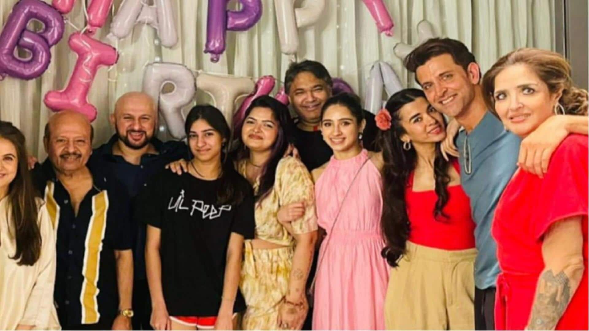 Saba Azad attends Suranika's birthday with Hrithik Roshan's family