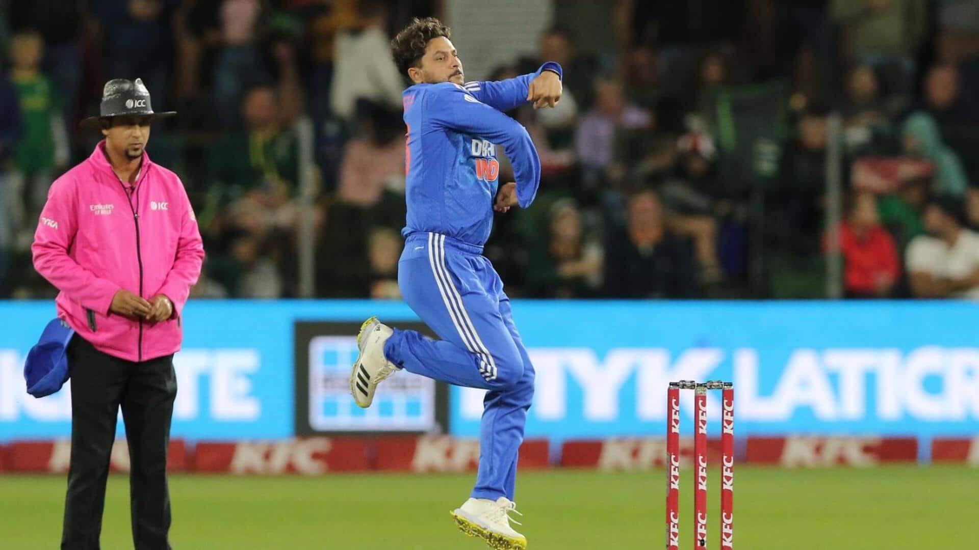 Kuldeep Yadav claims his second five-wicket haul in T20Is: Stats