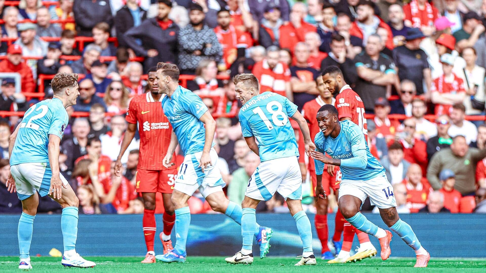 Premier League 2024-25, Nottingham Forest stun Liverpool at Anfield: Stats